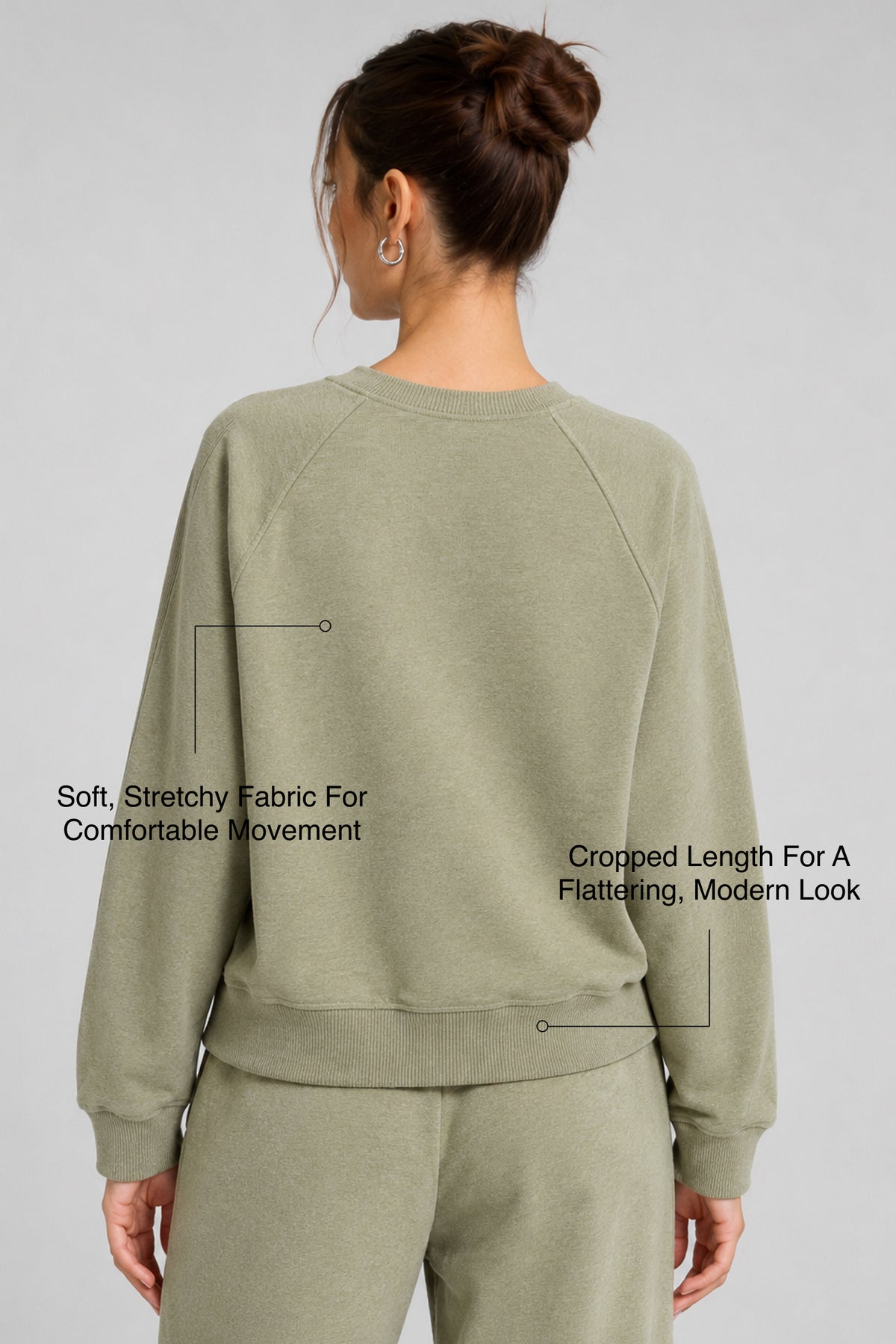 Anywhere™ Cropped Stretch Sweatshirt With Relax Fit | Women's Sports Sweatshirt