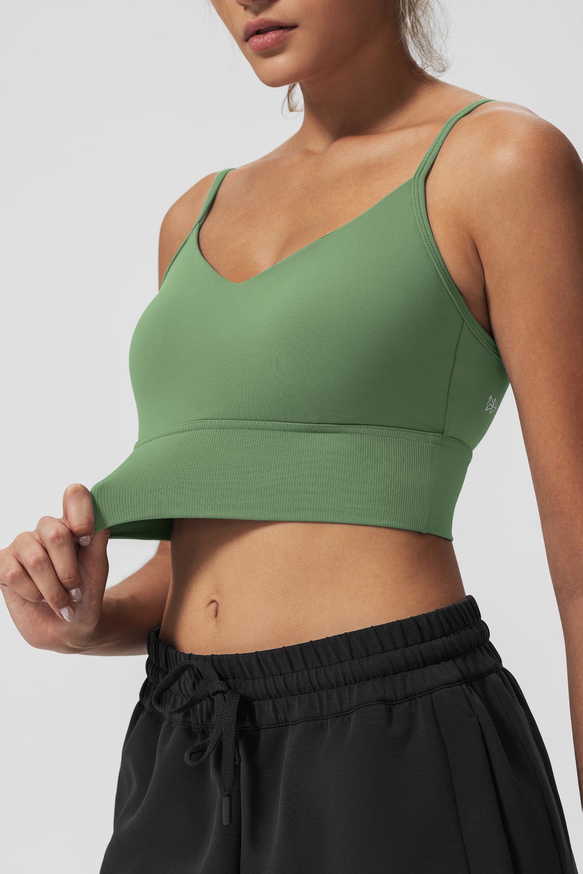 Echo™ V-Neck Ribbed Padded Yoga Bra | Women's Light Support Sports Bra