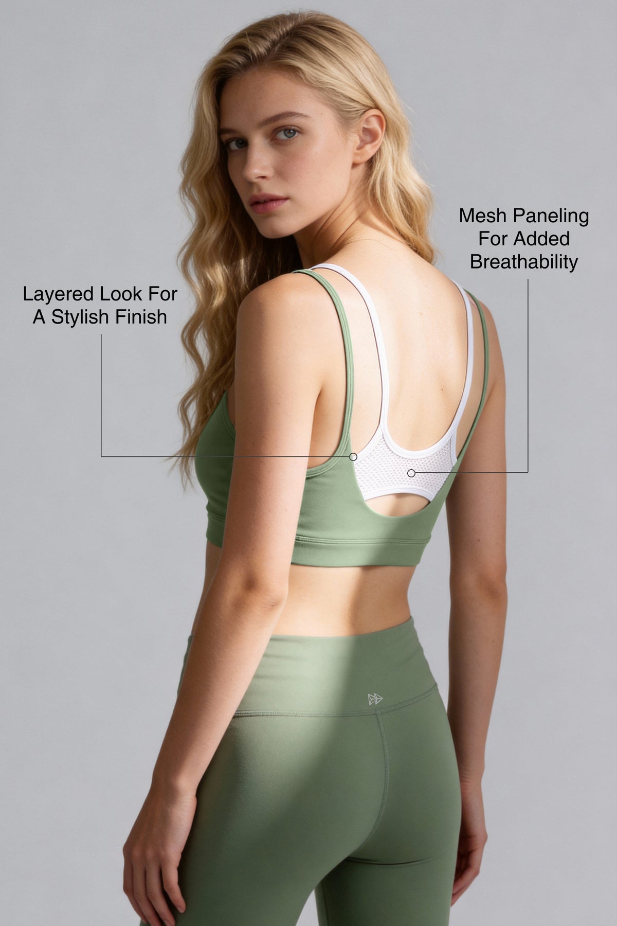 Anywhere™ Double Straps Removable Cups Mesh Yoga Bra | Women's Light Support Sports Bra