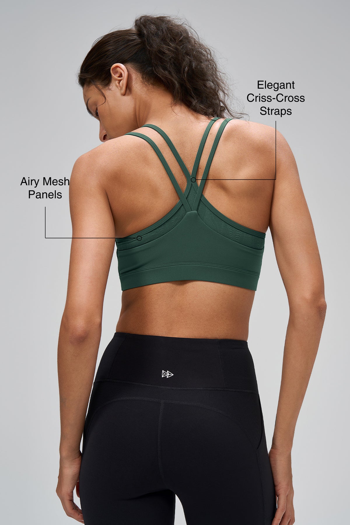 Anywhere™ Stretch Criss-Cross Mesh Yoga Bra| Women's Light Support Sports Bra