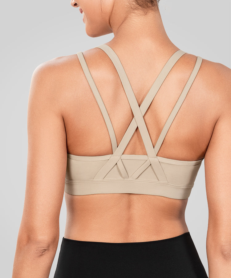 Reggiseno yoga imbottito Echo Long con spalline doppie incrociate | Reggiseno sportivo leggero da donna