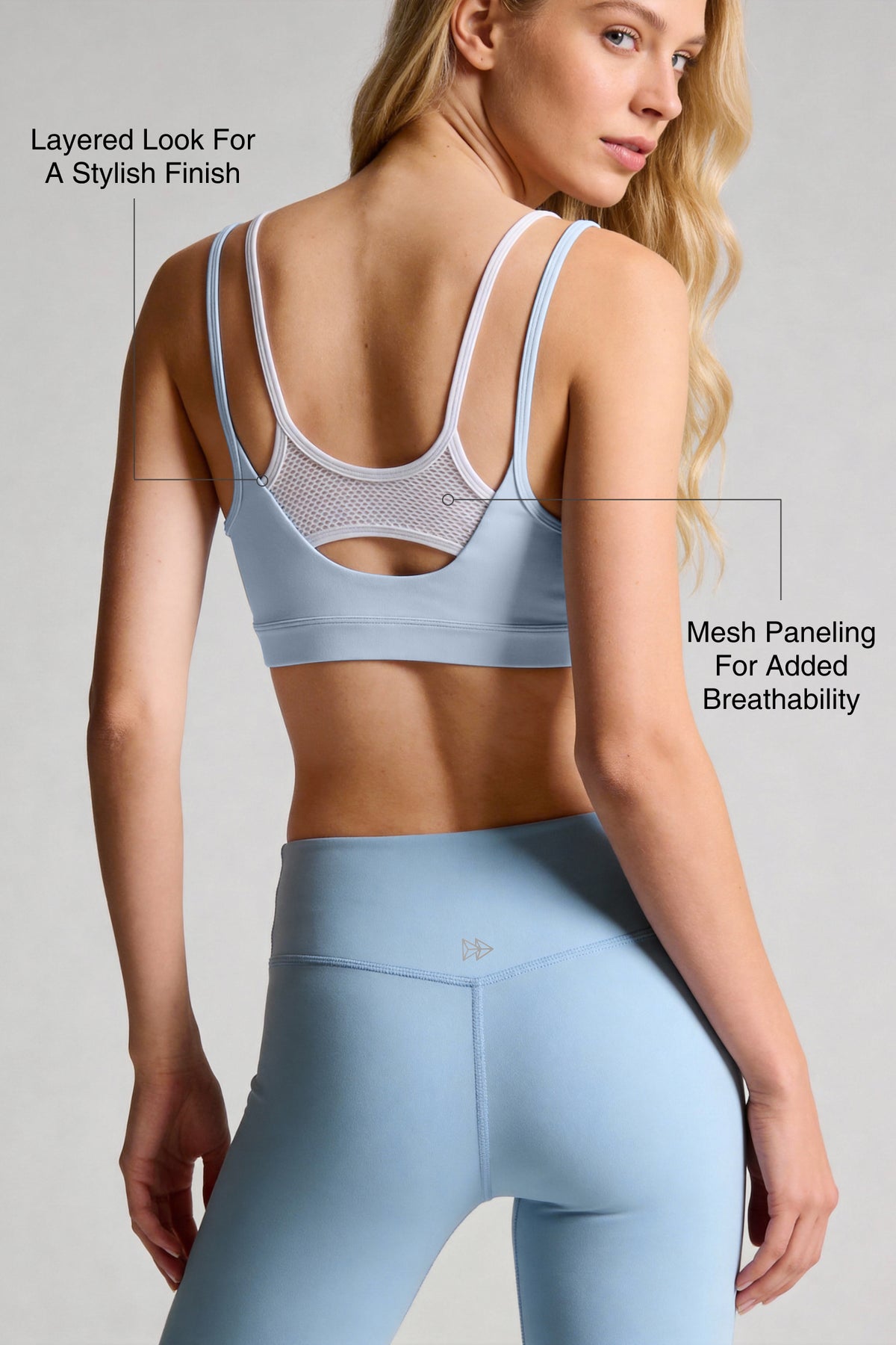 Anywhere™ Double Straps Removable Cups Mesh Yoga Bra | Women's Light Support Sports Bra