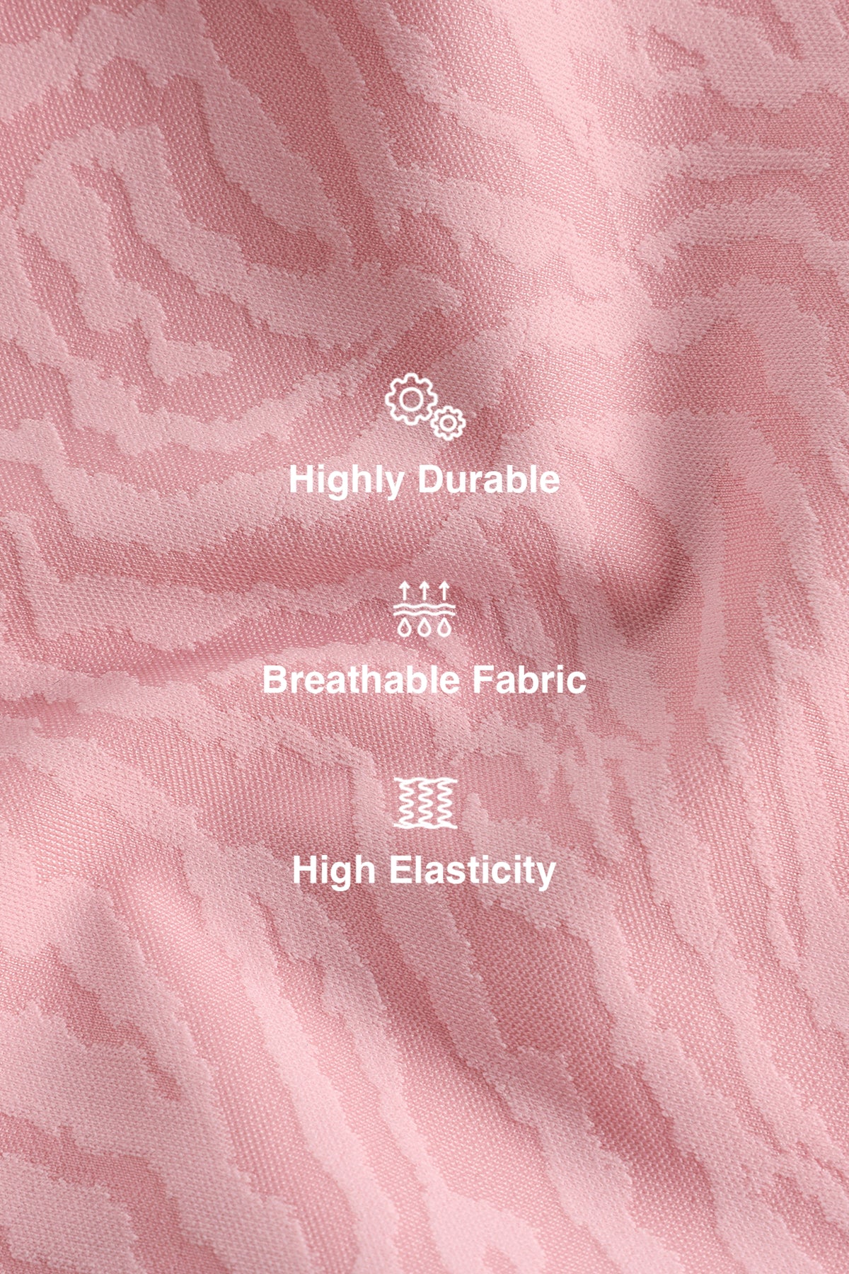 Pink Textured High Impact Leggings With Pockets 25 inches | High-Impact Support Best For Running, HIIT & Training