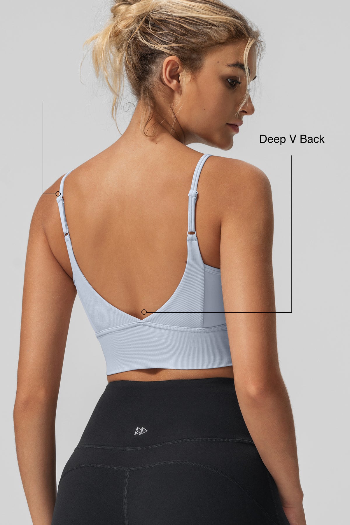 Echo™ V-Neck Ribbed Padded Yoga Bra | Women's Light Support Sports Bra