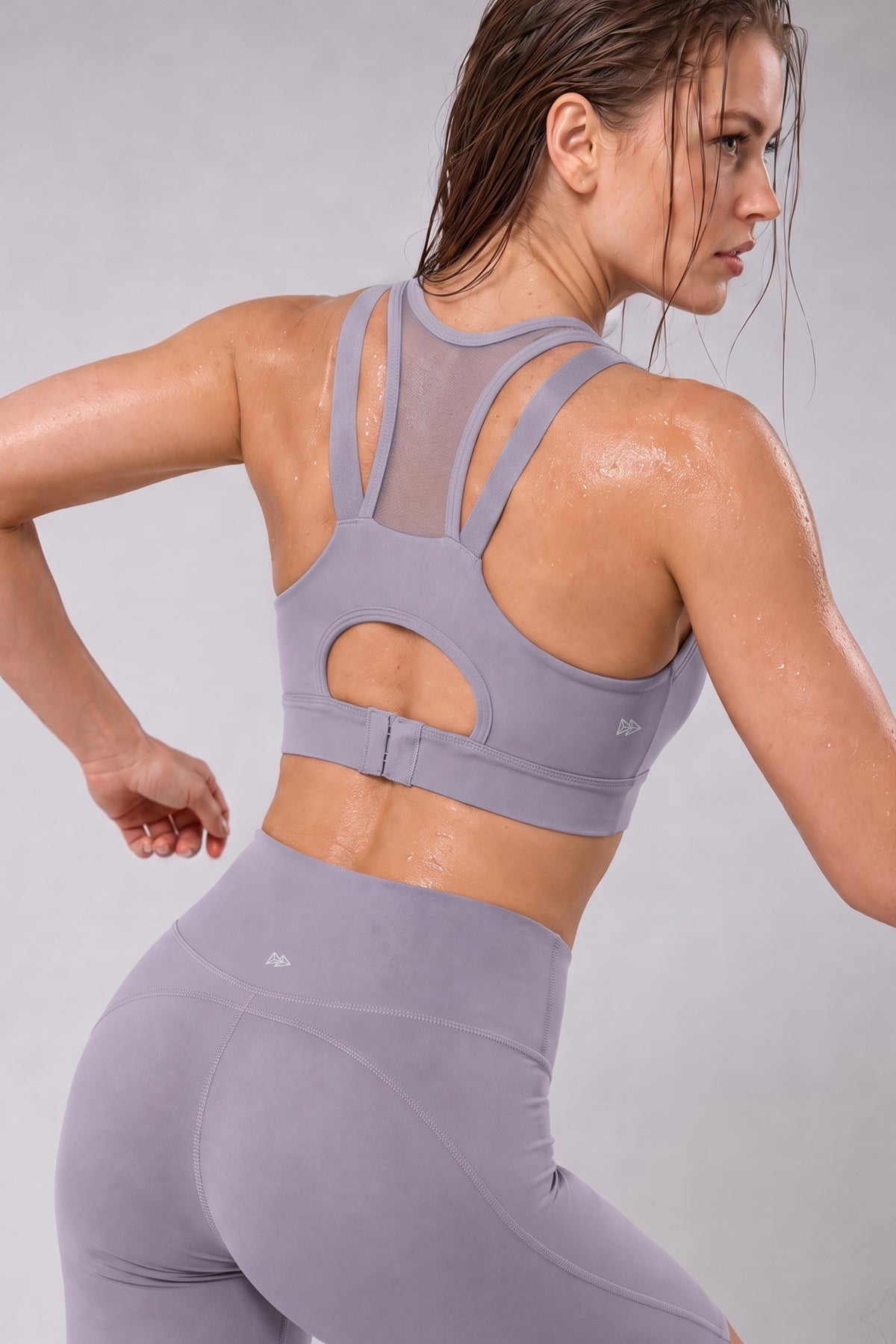 Power Zip Front Mesh Padded Running Bra | Damen Sport-BH mit starkem Halt