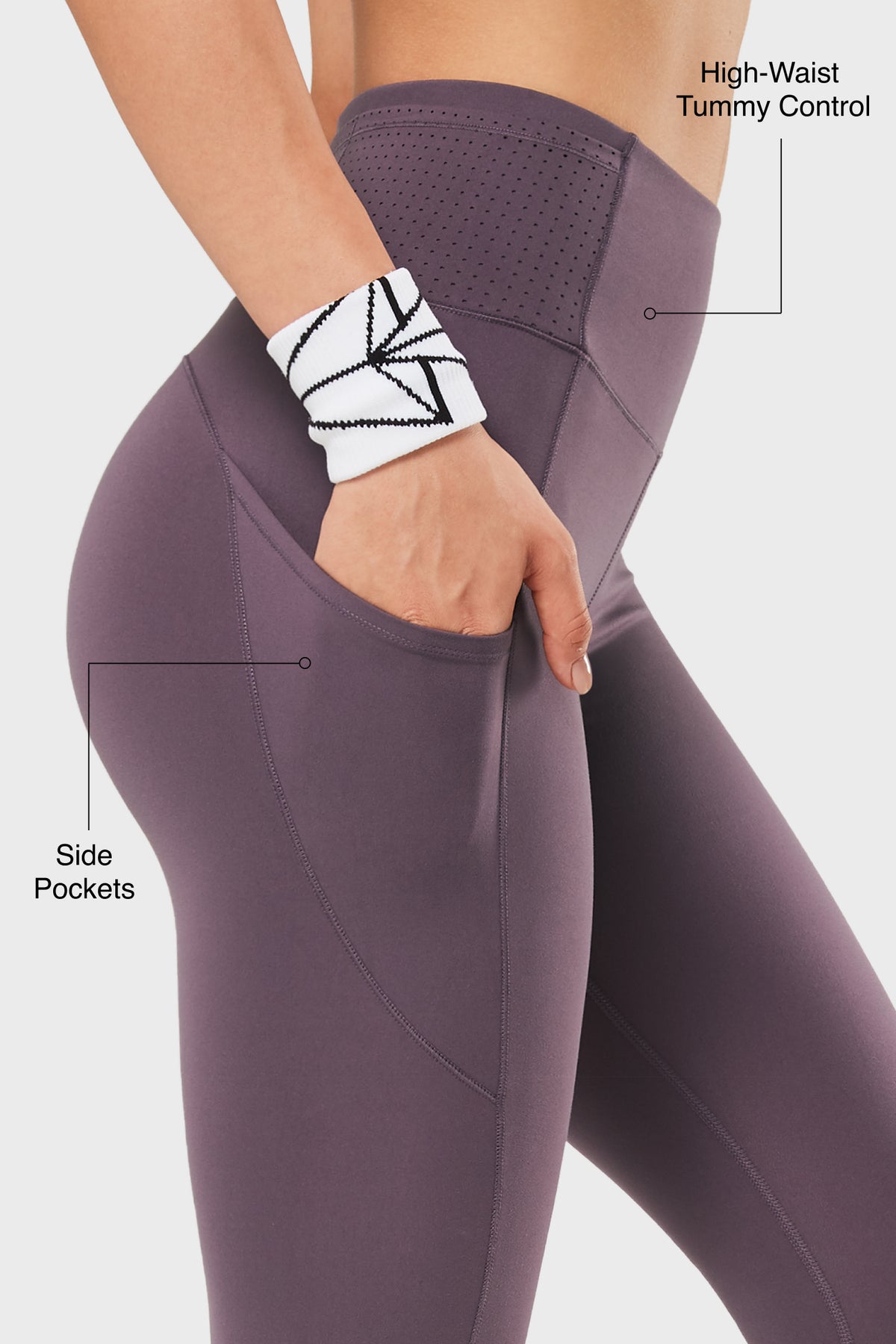 Figurformende Fitness-Leggings mit hoher Taille, 26,5/28 Zoll | Damen-Leggings mit hohem Halt