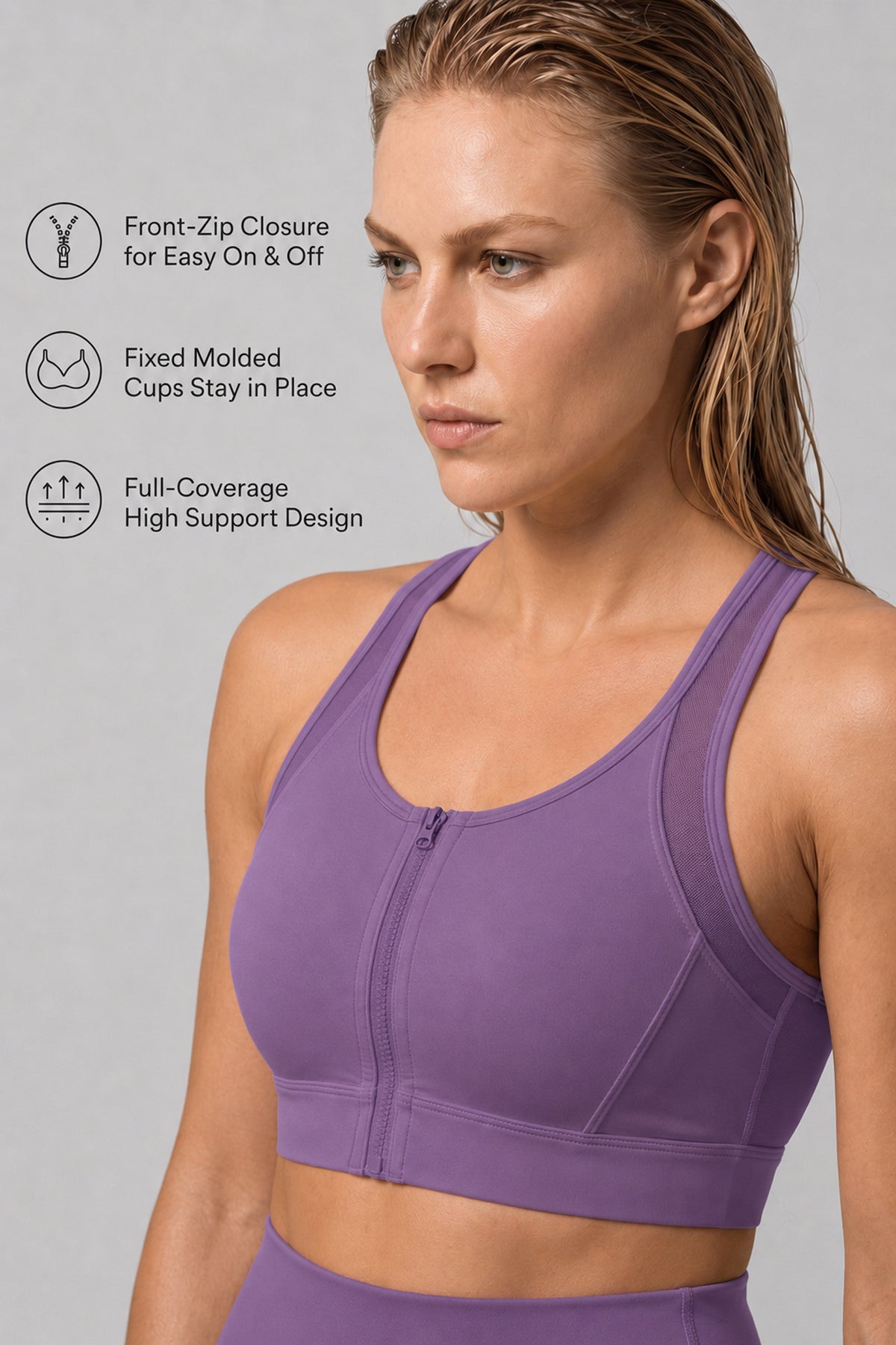 Leichter Power T-Back Mesh-Lauf-BH | Sport-BH mit starkem Halt für Damen