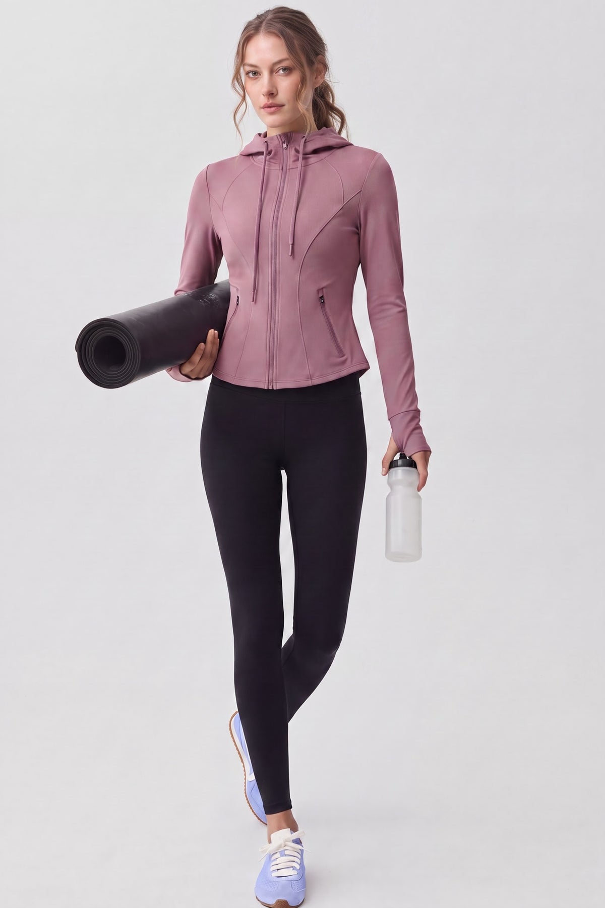 Chaqueta de forro polar elástico impermeable con cremallera completa Shift | Chaqueta deportiva para mujer