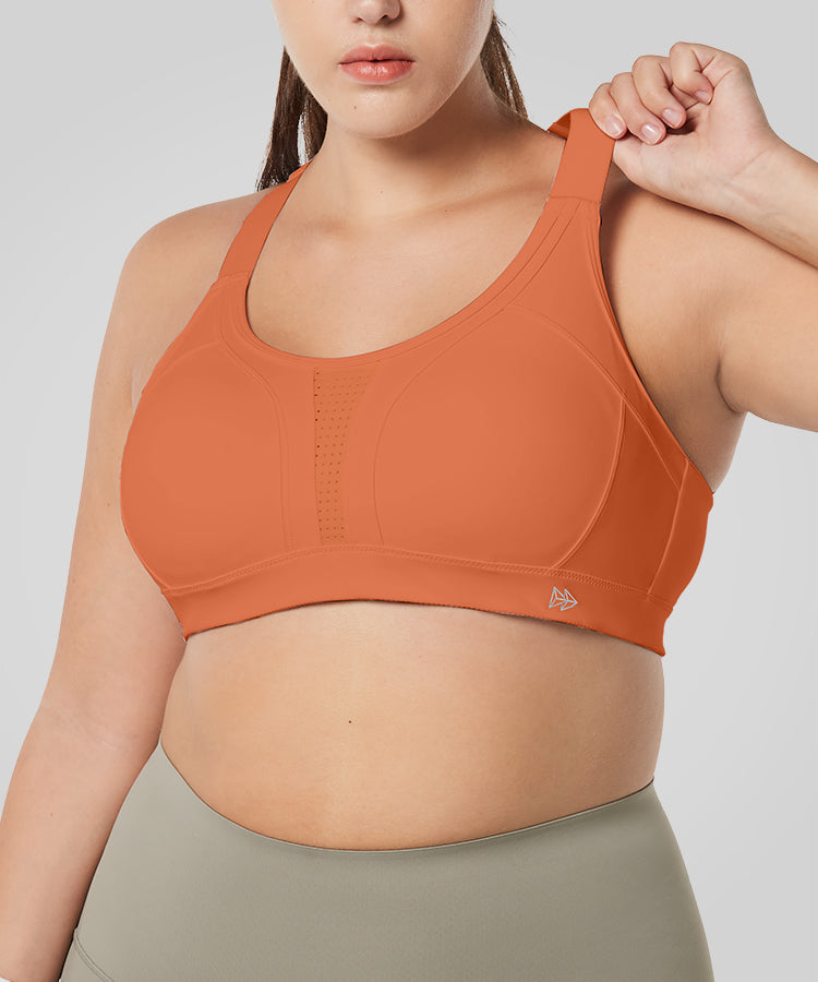 Power Adjustable Criss Cross gepolsterter Lauf-BH | Damen-Sport-BH mit starker Unterstützung (Übergröße)