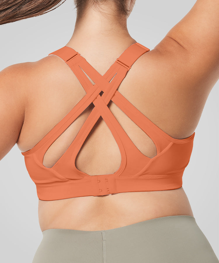Power Adjustable Criss Cross gepolsterter Lauf-BH | Damen-Sport-BH mit starker Unterstützung (Übergröße)