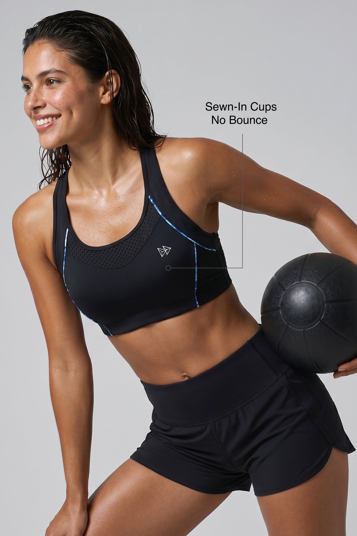 Sculpt™ Racerback Full-Coverage Breathable Sports Bra | High Support with Bounce Control & Mesh for Running, HIIT & Training