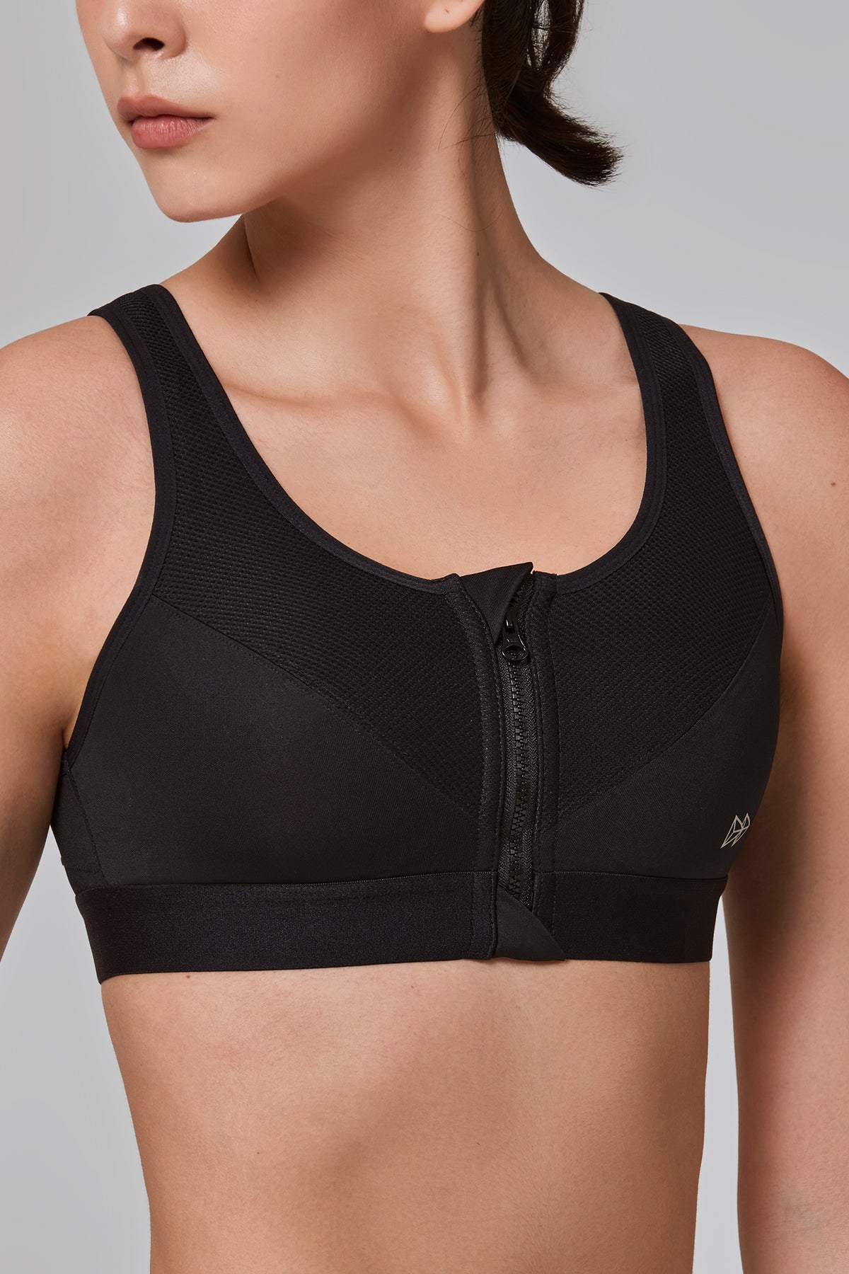 Zip-Front Unpadded High-Support Sports Bra | Women's High Support Sports Bra