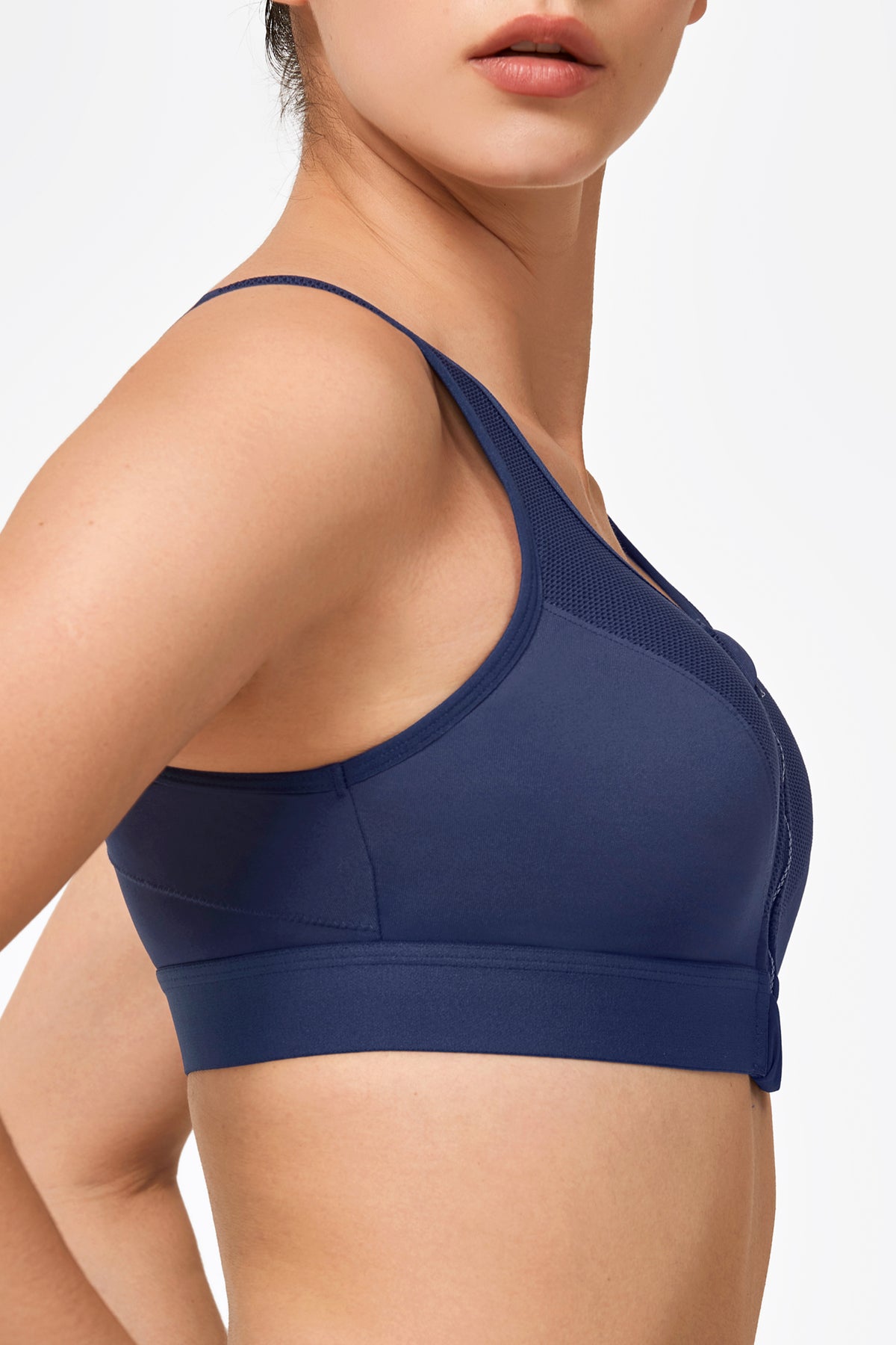Zip-Front Unpadded High-Support Sports Bra | Women's High Support Sports Bra