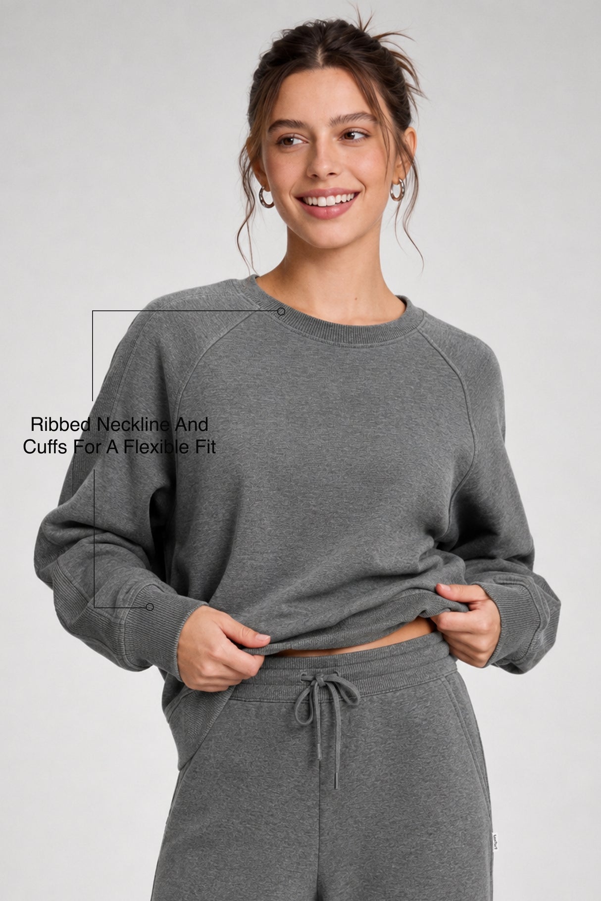 Anywhere™ Cropped Stretch Sweatshirt With Relax Fit | Women's Sports Sweatshirt