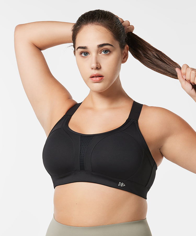 Power Adjustable Criss Cross gepolsterter Lauf-BH | Damen-Sport-BH mit starker Unterstützung (Übergröße)