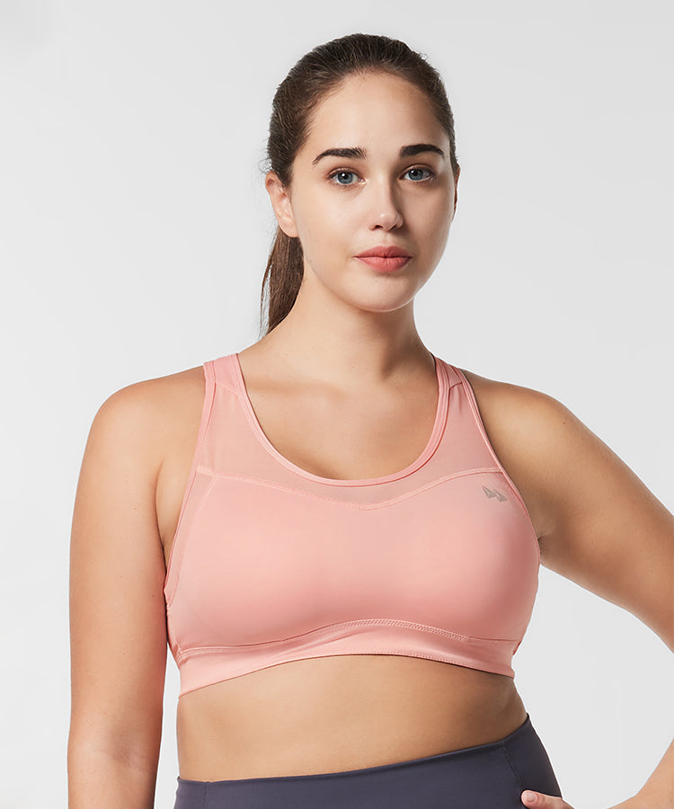 Reggiseno da corsa imbottito in rete con schienale incrociato Shift | Reggiseno sportivo ad alto sostegno da donna (taglie forti)