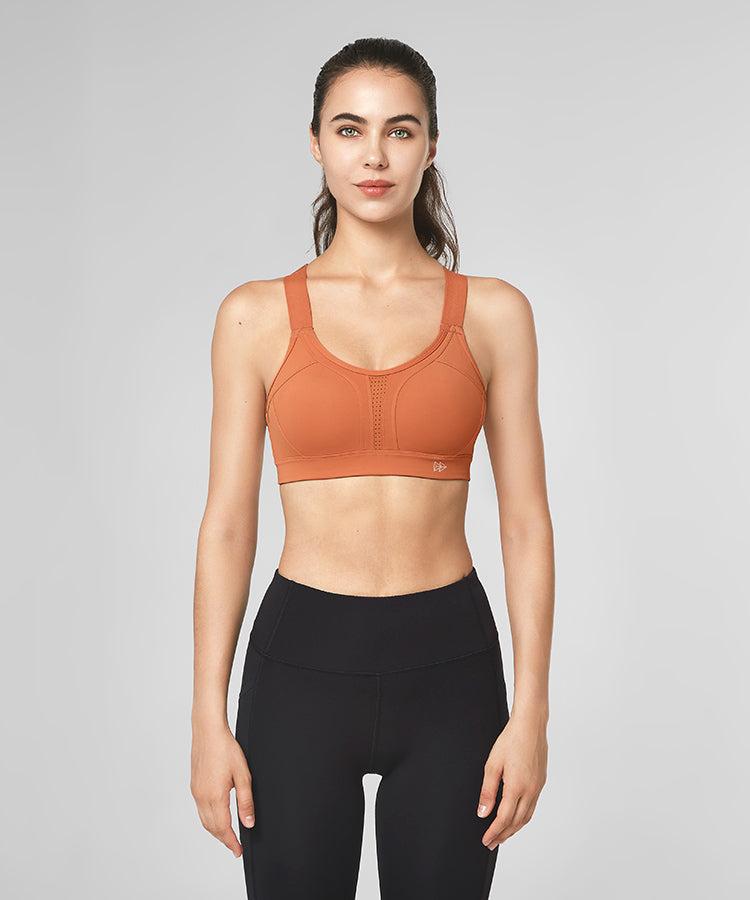 Power Adjustable Criss Cross gepolsterter Lauf-BH | Damen-Sport-BH mit starker Unterstützung (Übergröße)