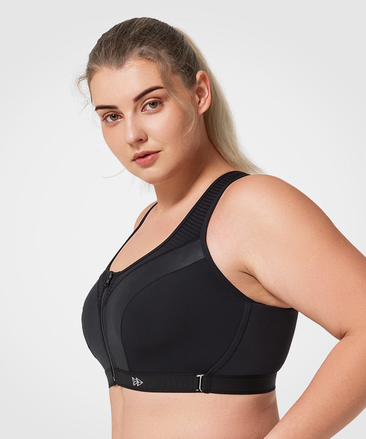 Justerbar vadderad löpar-BH | Sport-BH med högt stöd för kvinnor (plus size)