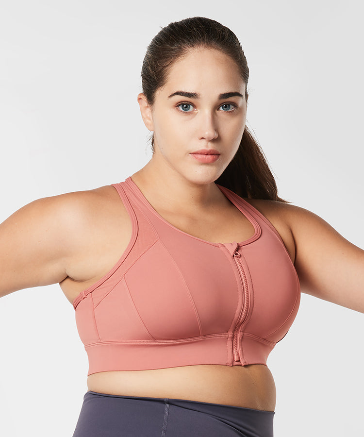 Power Cross Racerback Running Bra | Women's High Support Sports Bra (Plus Size)