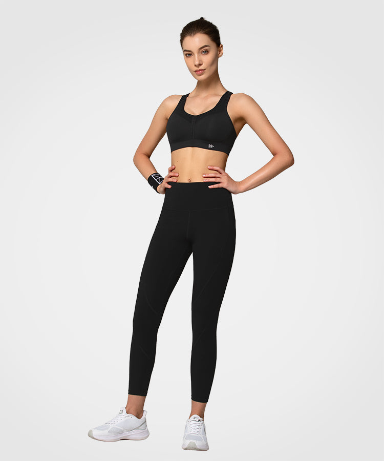 Reggiseno da corsa imbottito con spalline regolabili Power Racerback | Reggiseno sportivo ad alto sostegno da donna (taglie forti)