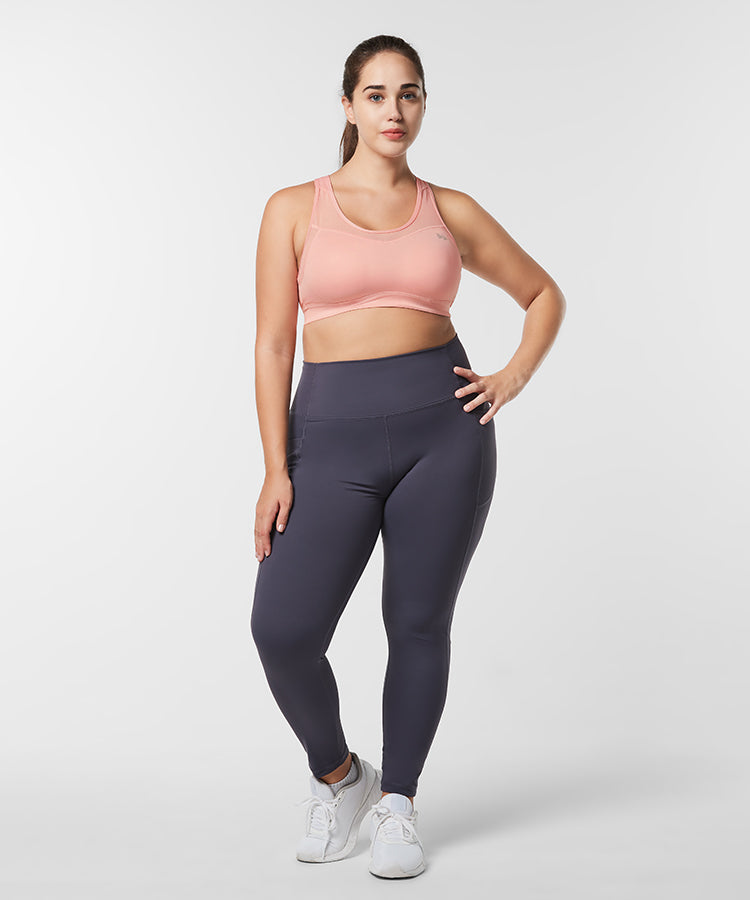 Reggiseno da corsa imbottito in rete con schienale incrociato Shift | Reggiseno sportivo ad alto sostegno da donna (taglie forti)