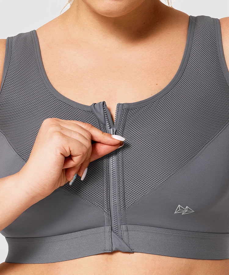 Power Classic löpar-BH med dragkedja | Sport-BH med högt stöd för kvinnor (plus size)