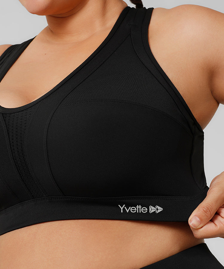 Power Cross Back Vadderad Löpar-BH | Sport-BH med högt stöd för kvinnor (plus size)