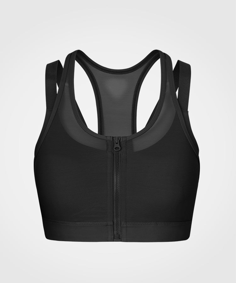 Sujetador para correr con relleno de malla frontal Power Zip | Sujetador deportivo de sujeción alta para mujer (talla grande)