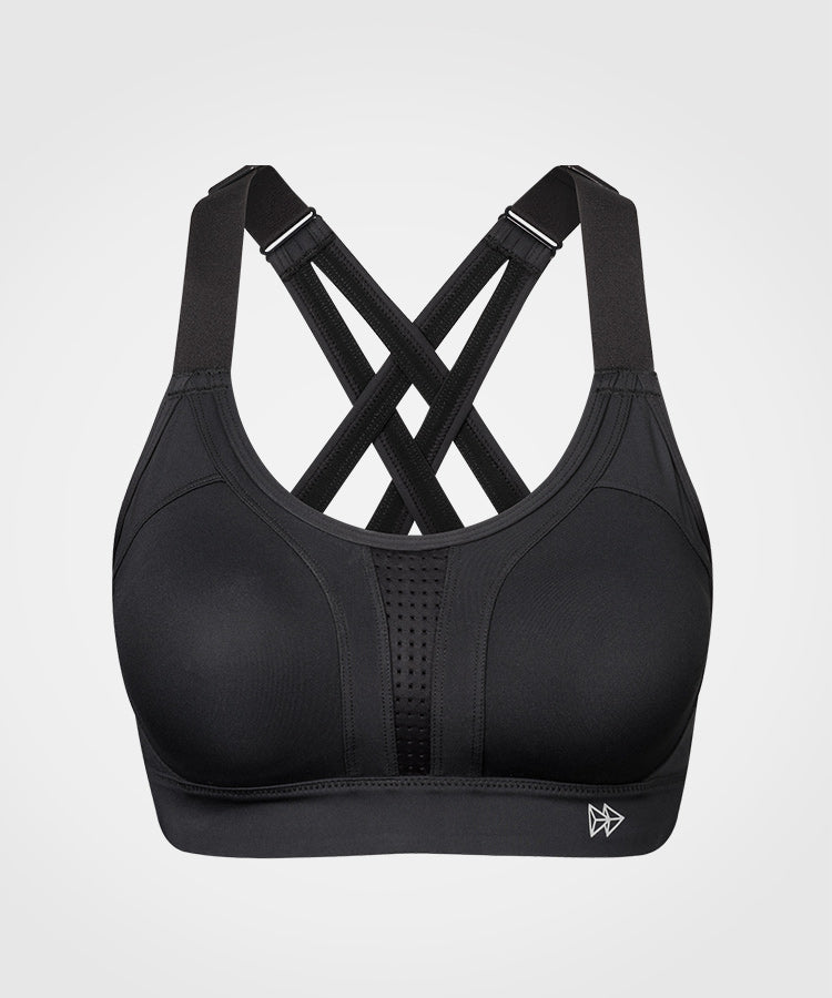 Power Adjustable Criss Cross gepolsterter Lauf-BH | Damen-Sport-BH mit starker Unterstützung (Übergröße)