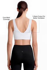 Power™ Breathable Zip Front Fixed Cups High Impact Bra | Women's High Support Sports Bra