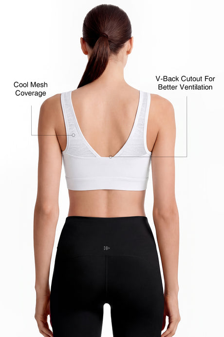 Power™ Breathable Zip Front Fixed Cups High Impact Bra | Women's High Support Sports Bra - image 8