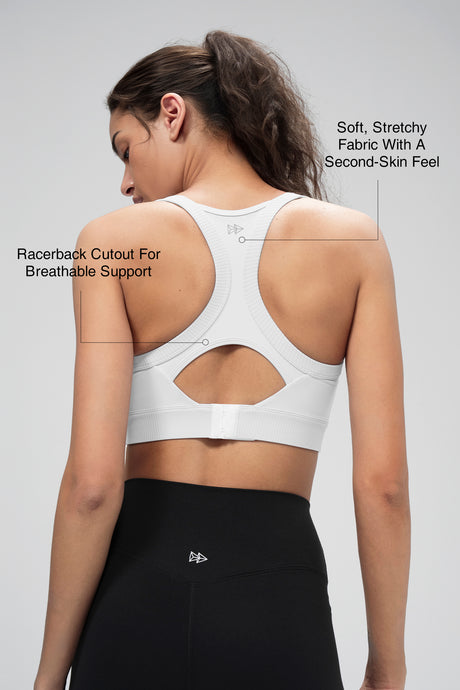 Shift™ Ribbed Sewn-in Pads Racerback Running Bra | Women's High Support Sports Bra - image 3