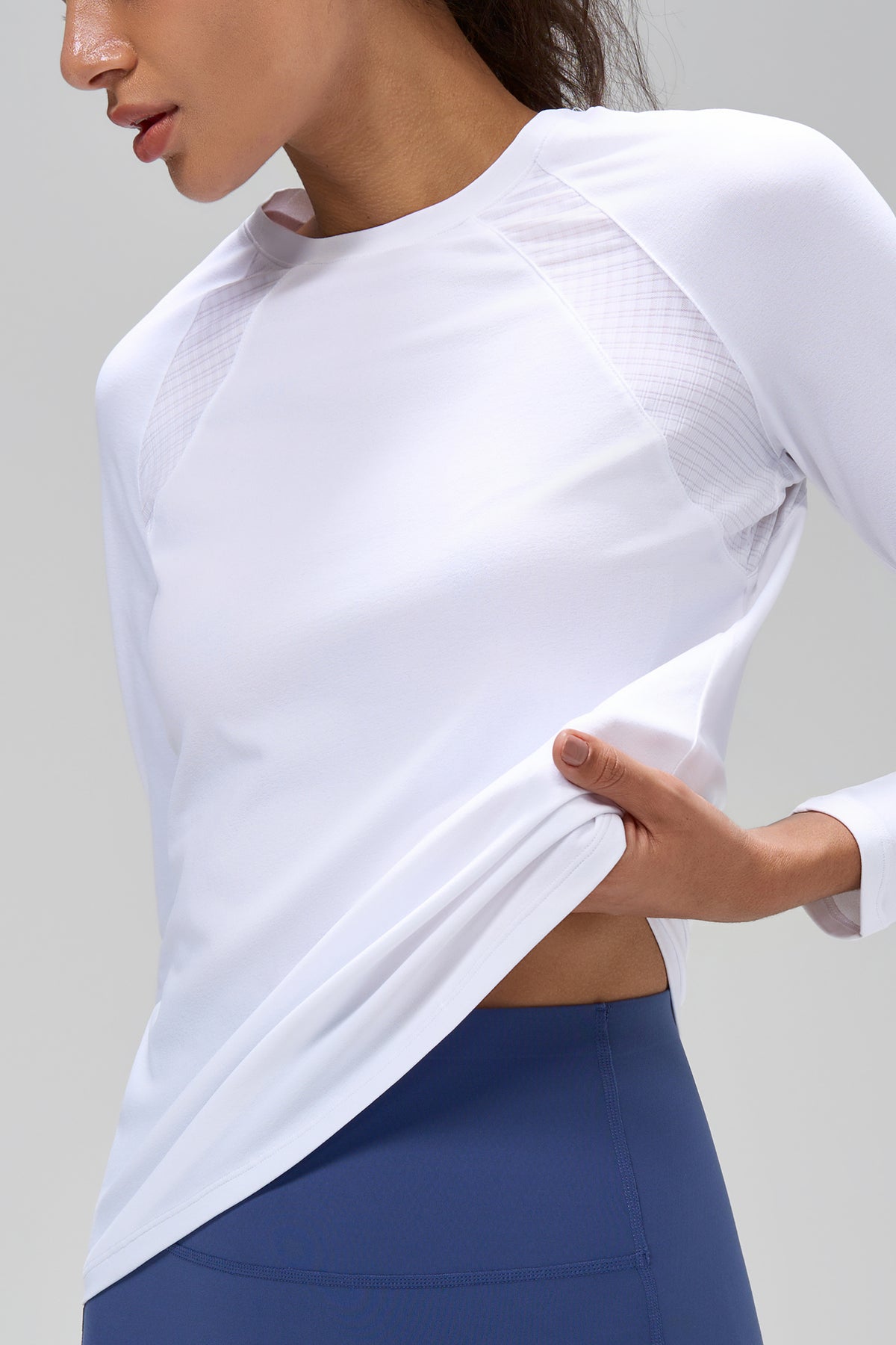 Camiseta de manga larga de malla Anywhere Performance | Camiseta de manga larga para mujer