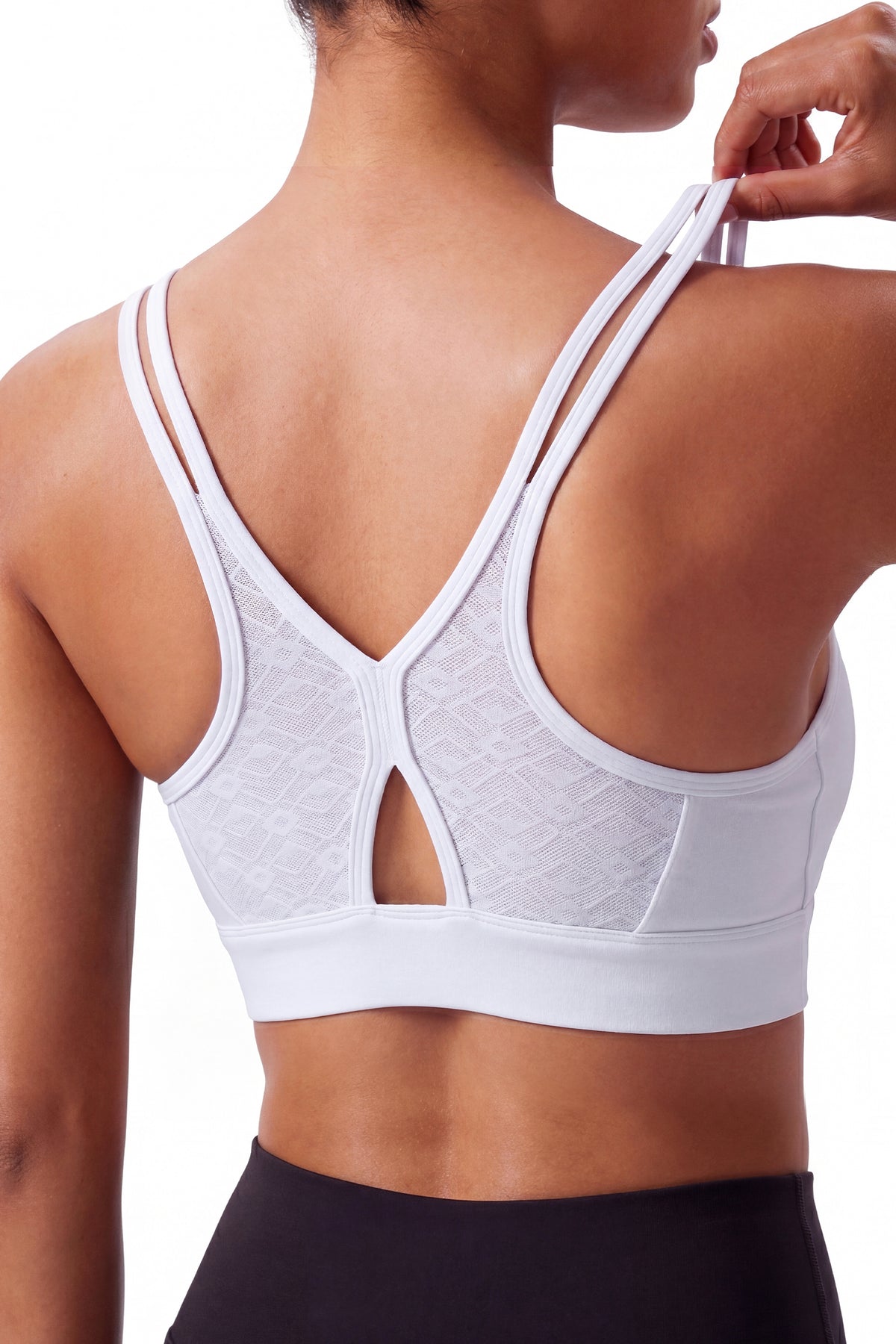 Anywhere V-ringad diamantmesh-yoga-bh | Sport-bh med lätt stöd för kvinnor