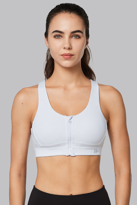 Power™ Zip Front Criss Cross High Support Running Bra | Women's High Support Sports Bra (Plus Size) - image 3