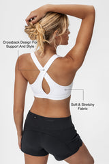 Reggiseno yoga imbottito con scollo a barchetta e schiena incrociata | Reggiseno sportivo con supporto leggero da donna