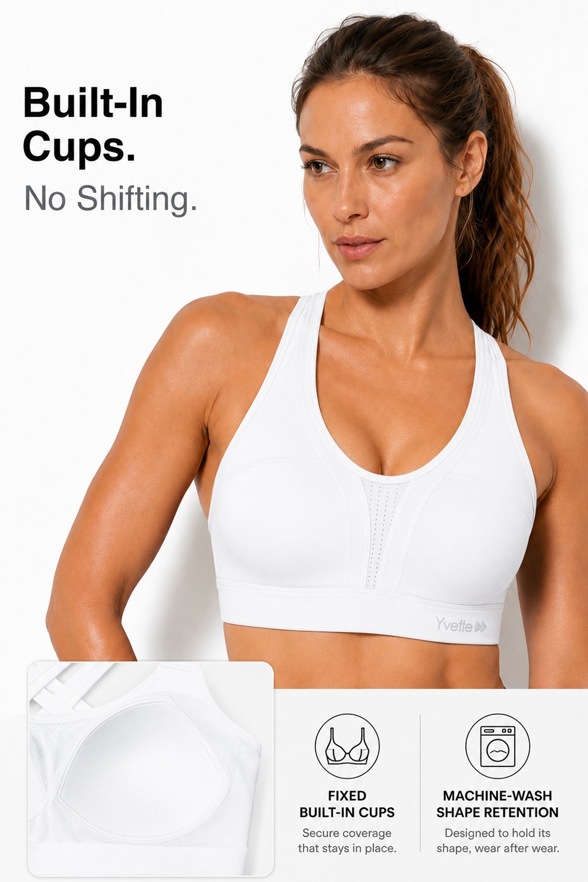 Power™ Cross Back Padded Running Bra | Women's High Support Sports Bra
