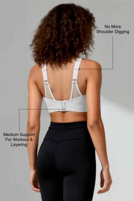 Shift™ Adjustable-Strap Sustainable Sports Bra | Medium Support with Breathable Mesh for Running, HIIT, Yoga & Training - image 8