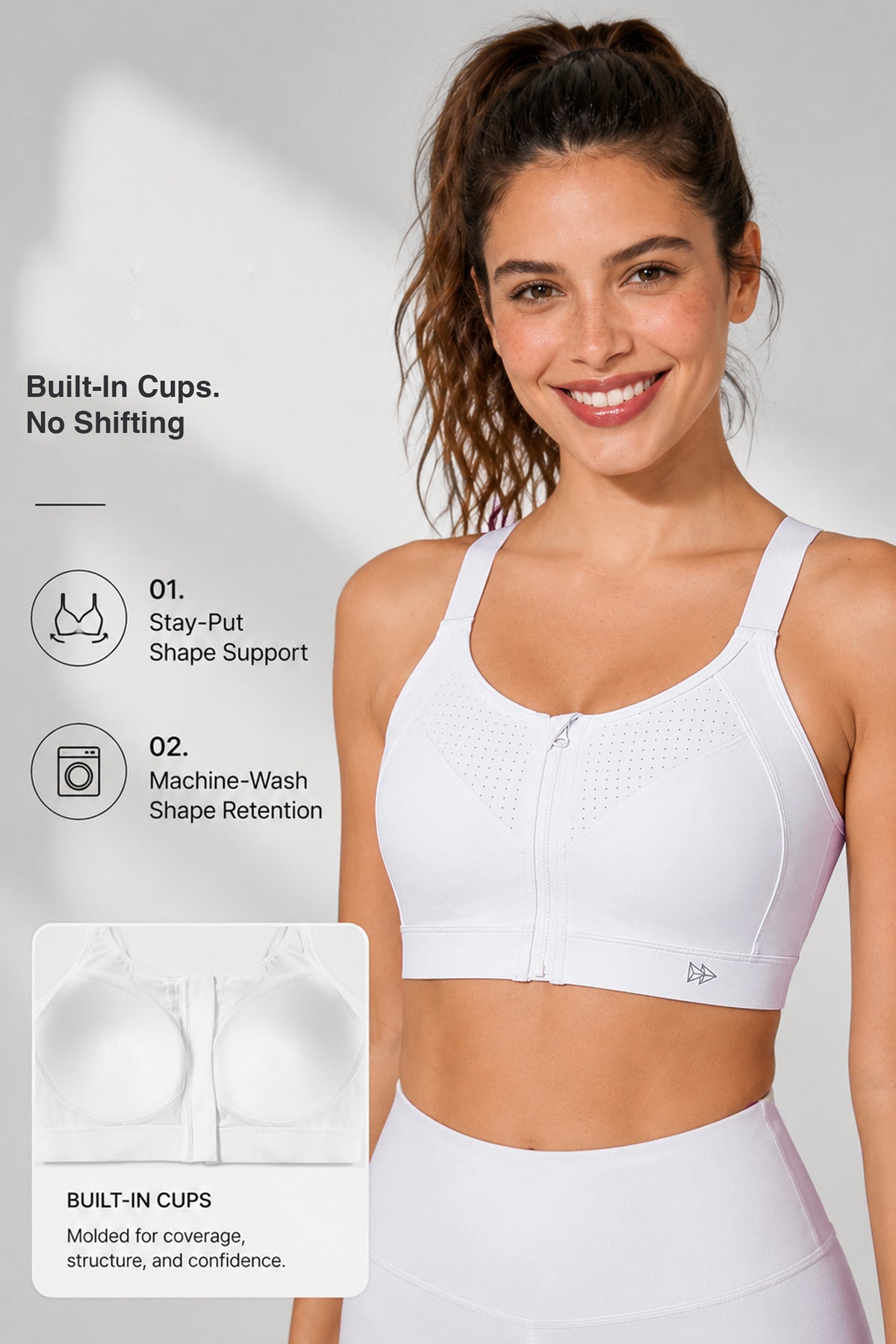 Power™ Soft Adjustable High-Support Mesh Running Bra | Women's High Support Sports Bra