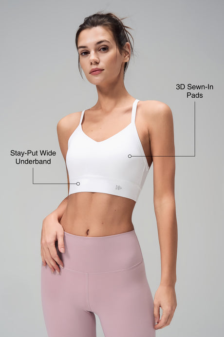 Anywhere™ Y-Back Design Sewn-in Pads Yoga Bra | Women's Light Support Sports Bra - image 8