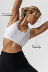 Reggiseno yoga imbottito con scollo a barchetta e schiena incrociata | Reggiseno sportivo con supporto leggero da donna