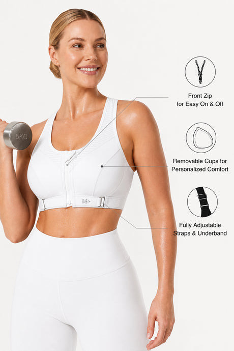 Power™ Zip Front Adjustable High Support Sports Bra | Women's High Support Sports Bra - image 9
