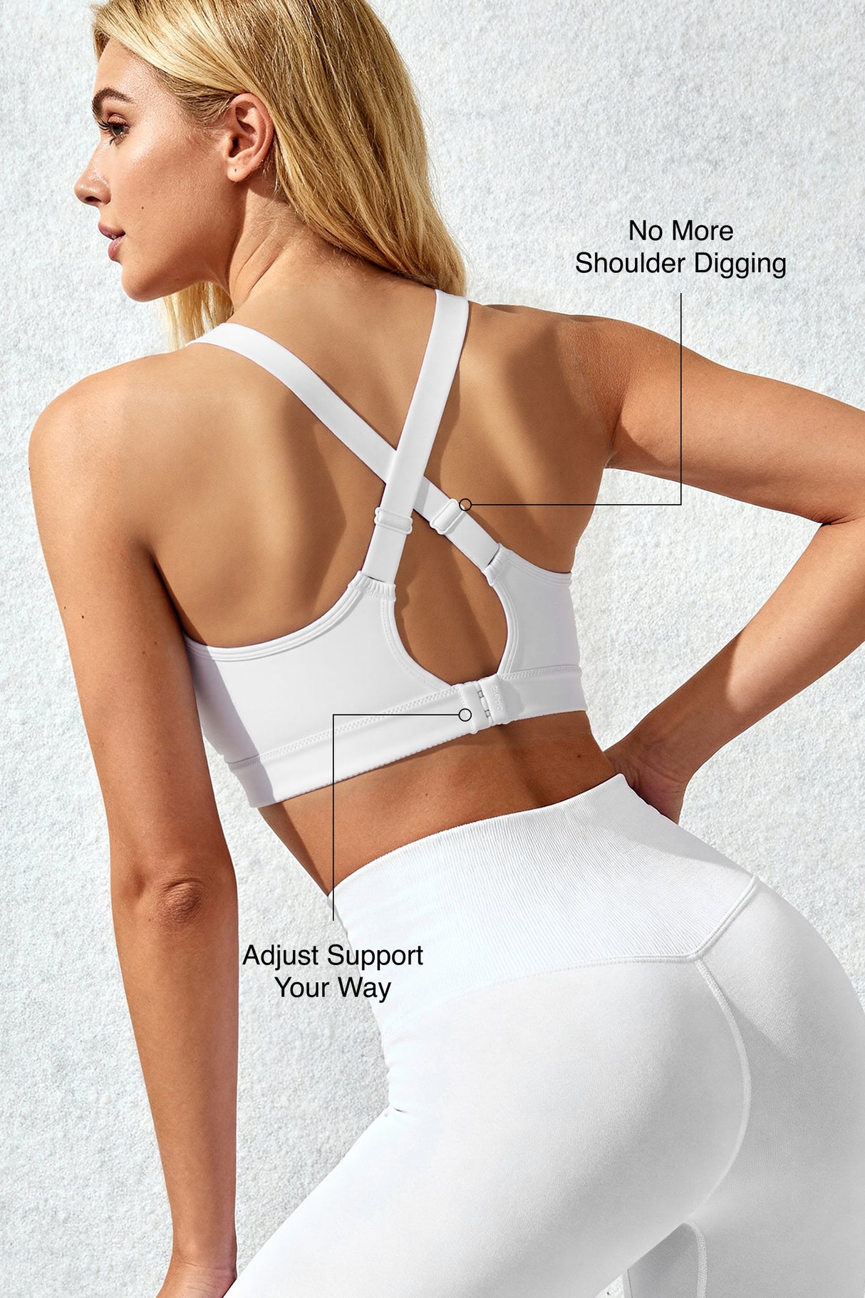 Power™ Adjustable Straps Cross-Back Sports Bra | High-Impact Bounce Control Without Flattening for Running, HIIT & Training