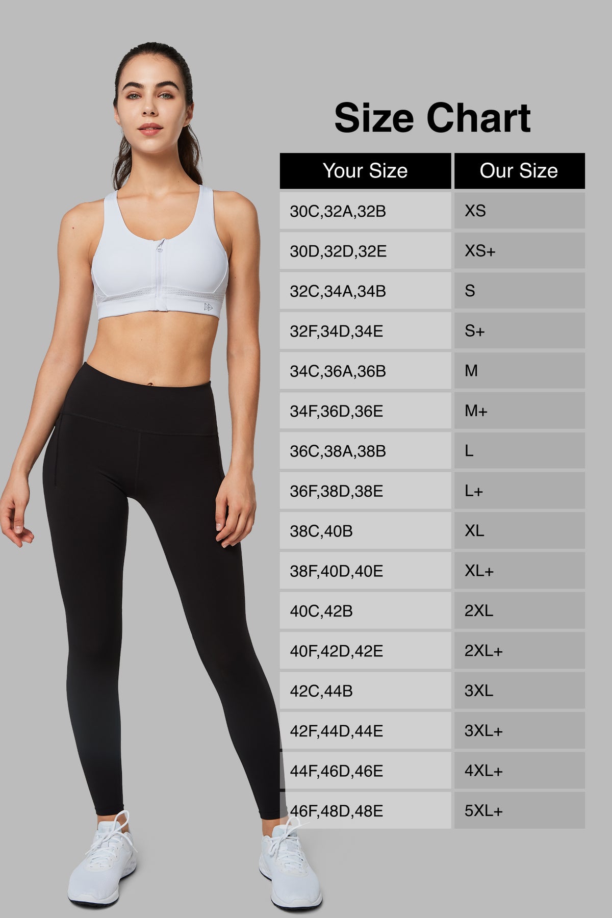 Power™ Zip Front Criss Cross High Support Running Bra | Women's High Support Sports Bra (Plus Size)
