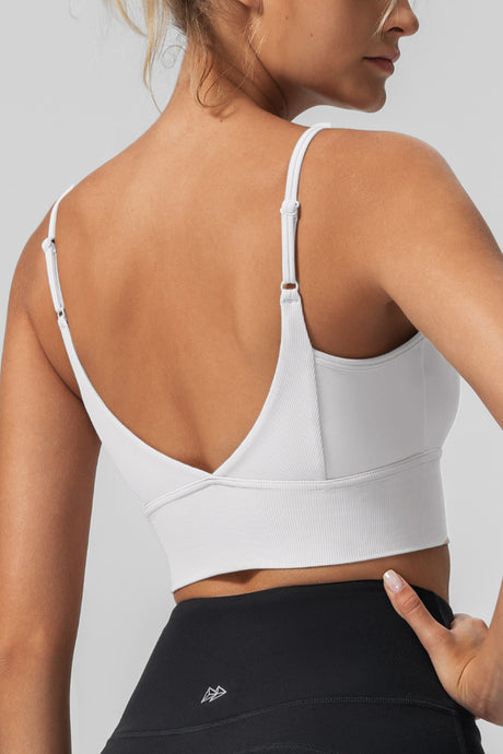 Echo™ V-Neck Ribbed Padded Yoga Bra | Women's Light Support Sports Bra - image 5