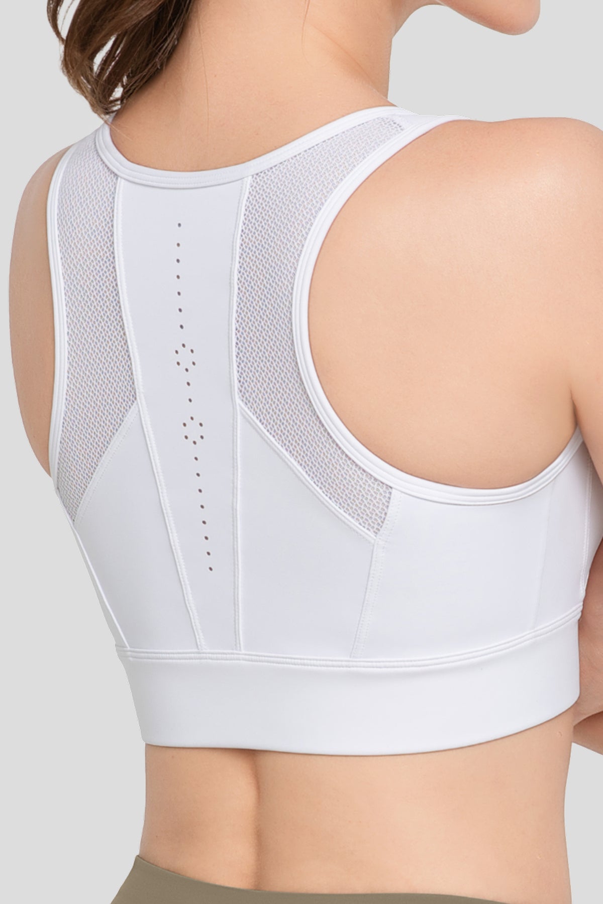 Echo™ Front Zip Perforated Breathable Padded Running Bra | Women's High Support Sports Bra