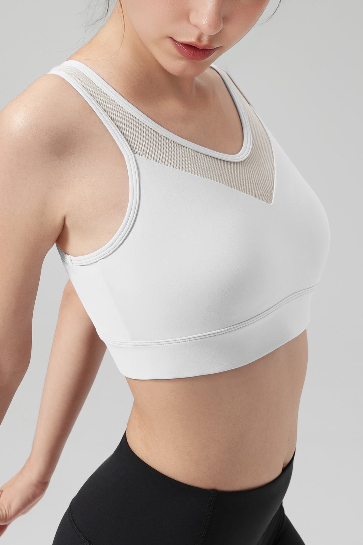 Power Front Sheer Mesh H-Back Sport-BH | Damen-Sport-BH mit starkem Halt