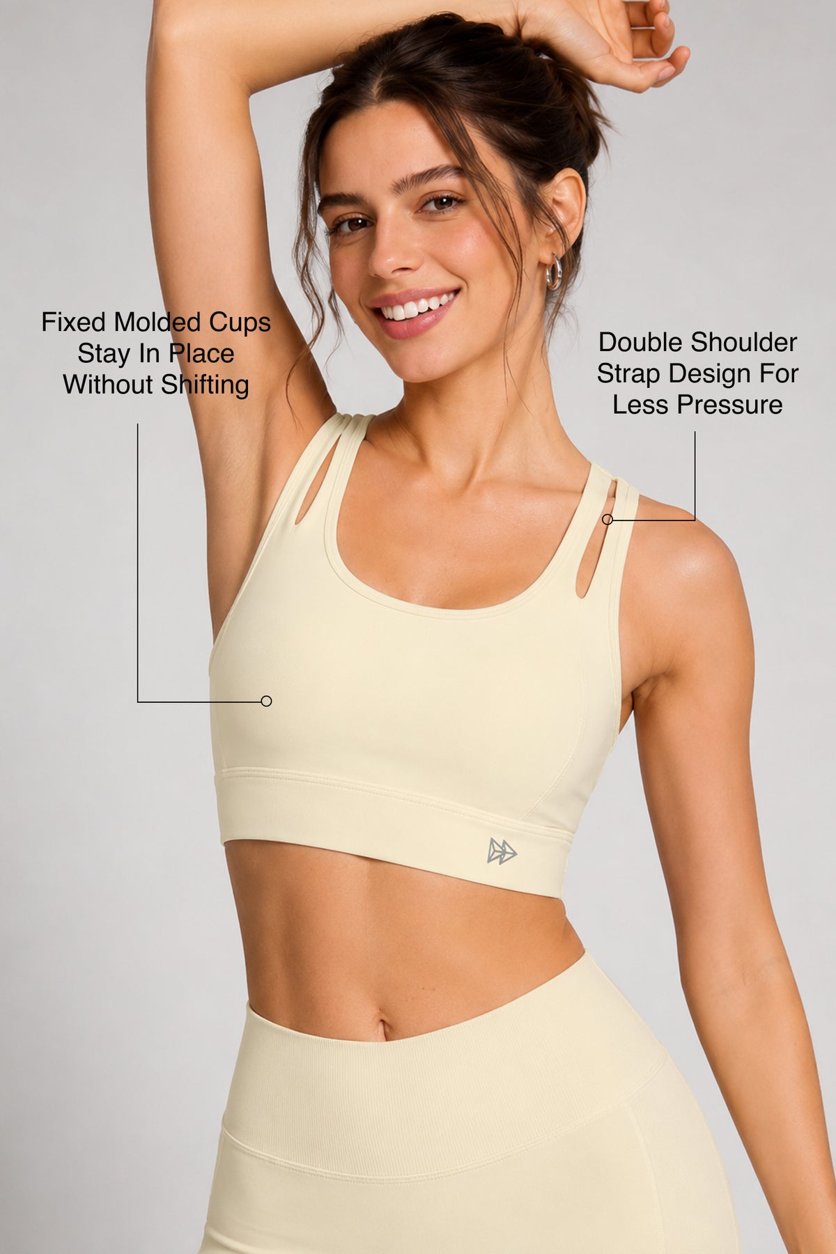Shift™ Double-Strap With Less Pressure Full Coverage Mesh Back Sports Bra | Women's Light Support Sports Bra Best For Yoga, HIIT