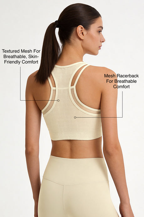 Power™ Front-Zip Jacquard Mesh Racerback Sports Bra | High-Impact Support for Running, HIIT & Training - image 15