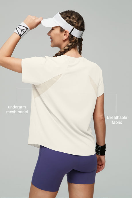 Anywhere™ Back Mesh Solid Color Comfortable T-shirt - image 8